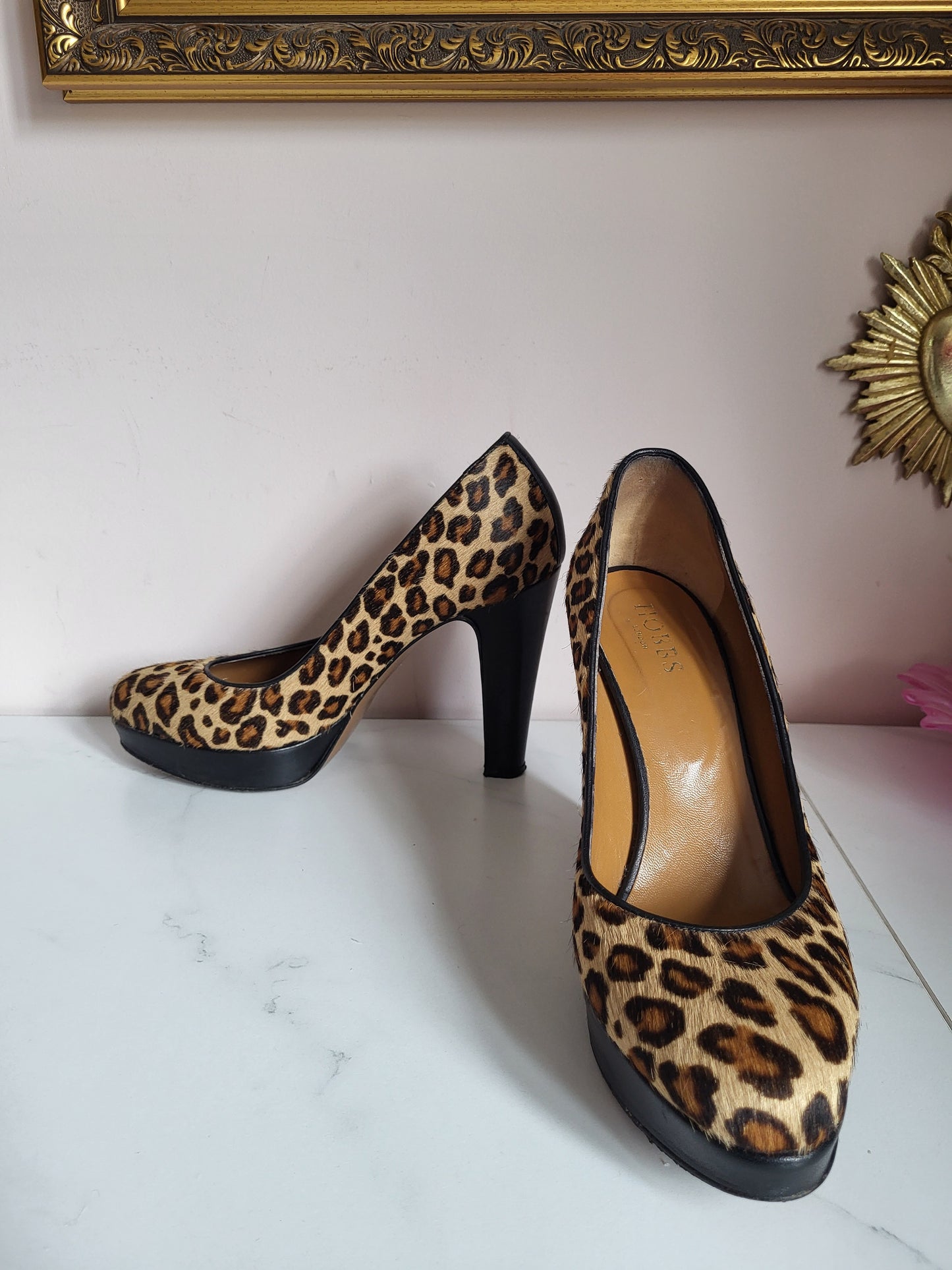 Vintage Hobbs Fully Leather Lined Ponyskin Platform Heels
