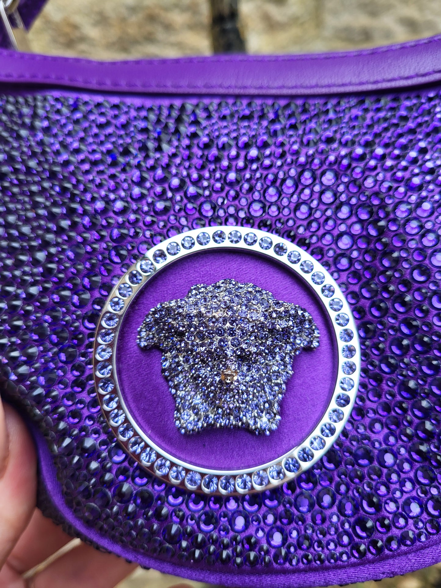 Versace Crystal Repeat Mini Hobo Bag BNWT
