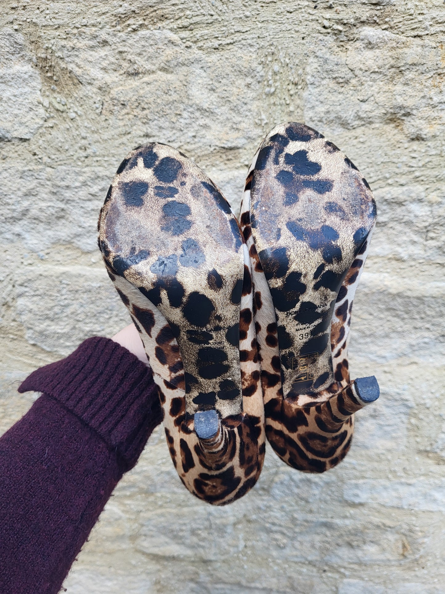 Vintage Dolce & Gabbana Pony Skin Leopard-Print Heels
