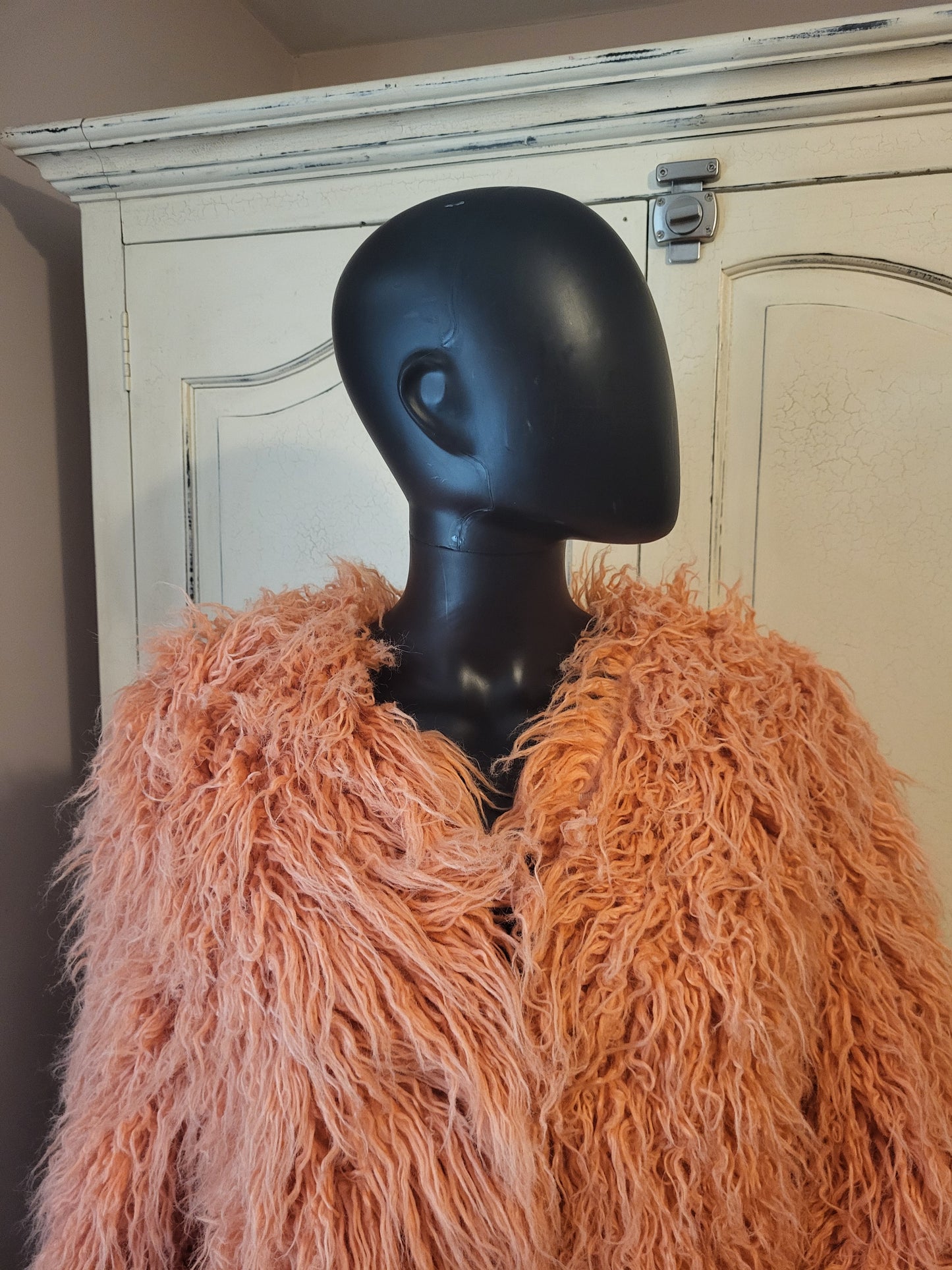 Vintage Peach Shaggy Jacket - Lost Ink