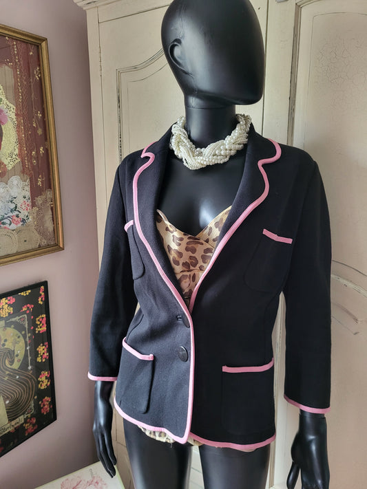 Jaeger Navy and Pink Blazer