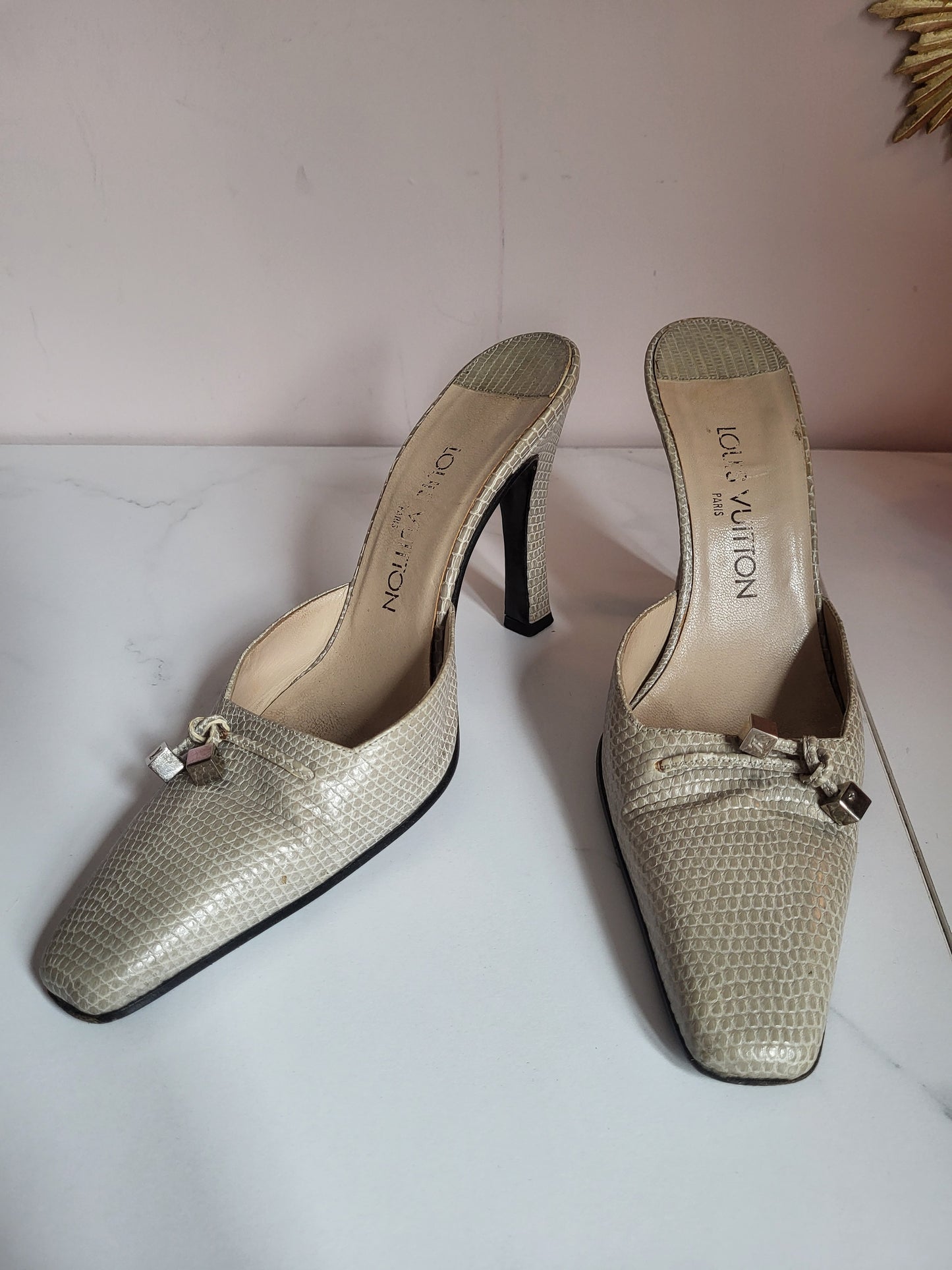 Vintage Louis Vuitton Snakeskin Mules