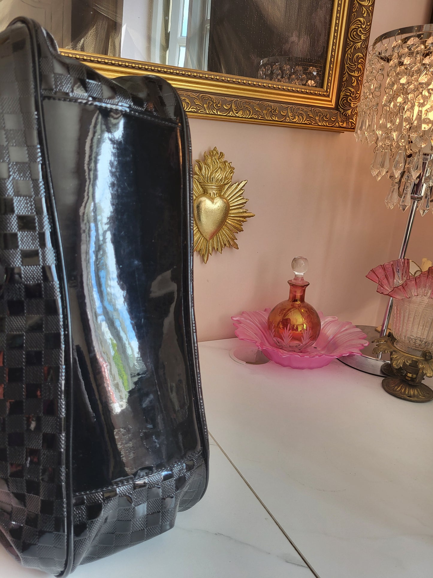 Jim Phimau Black Patent Bow Bag