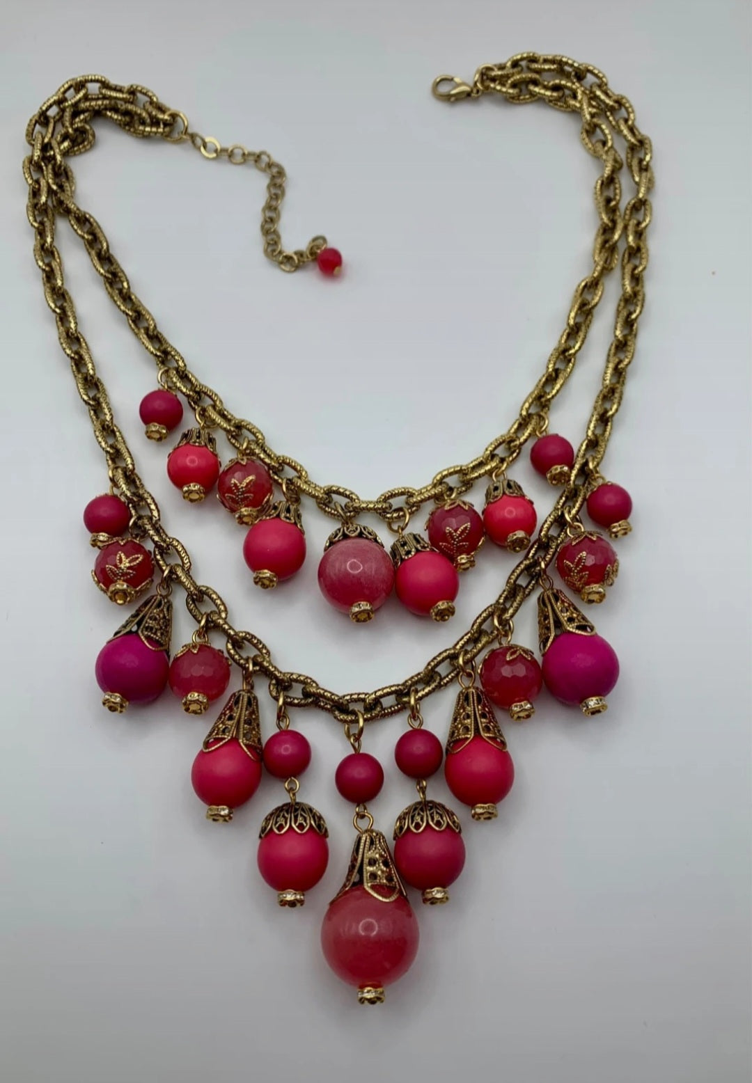 Crimson Cascade Statement Necklace