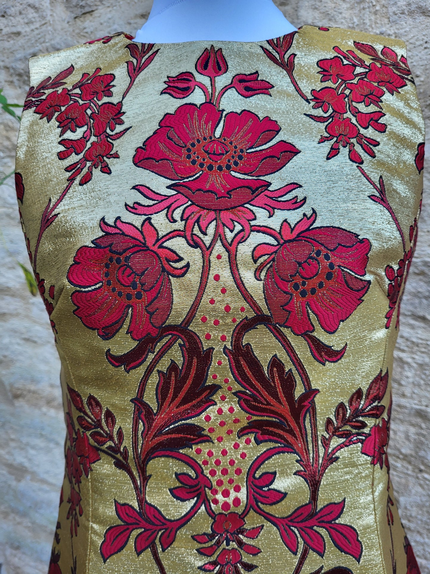 Dolce & Gabbana Gold Brocade Silk Mini Dress