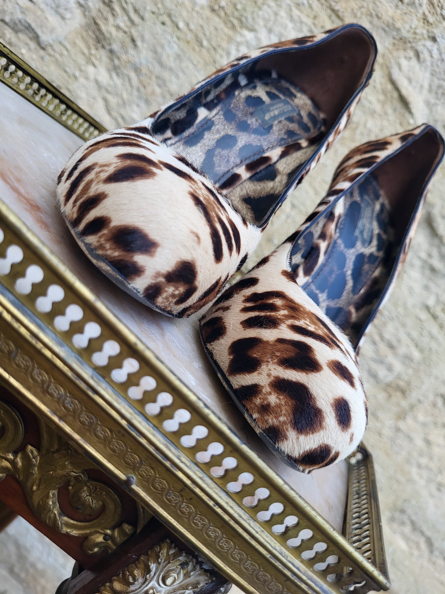 Vintage Dolce & Gabbana Pony Skin Leopard-Print Heels