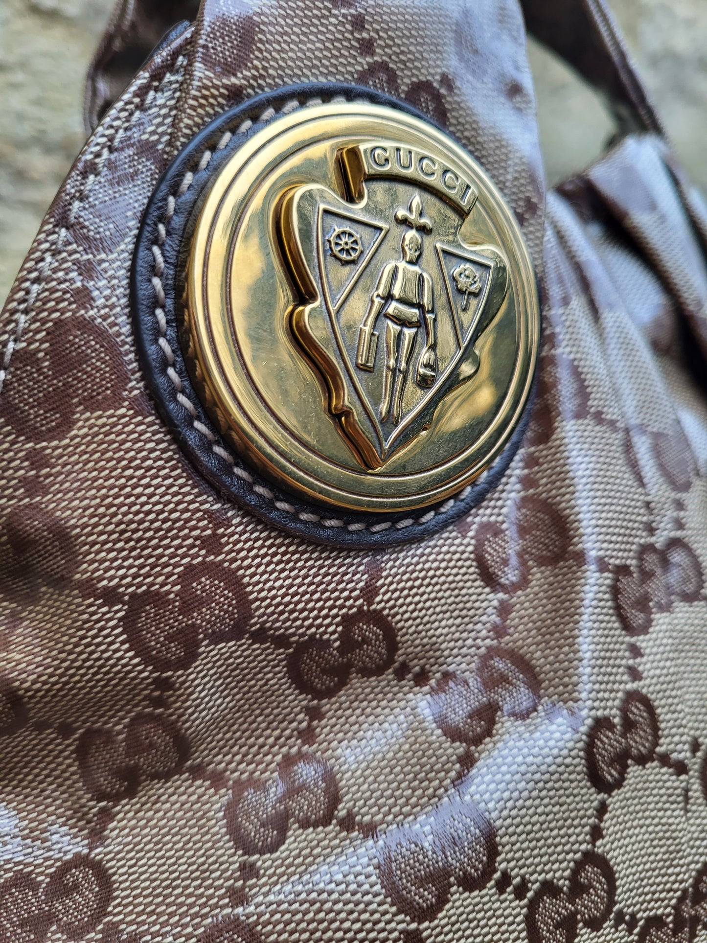 Gucci GG Crystal Canvas Monogram Hobo Bag