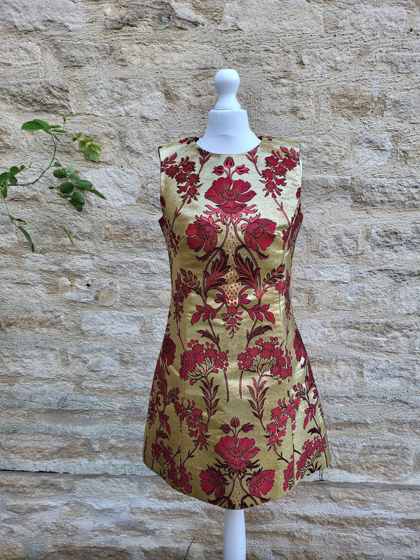 Dolce & Gabbana Gold Brocade Silk Mini Dress