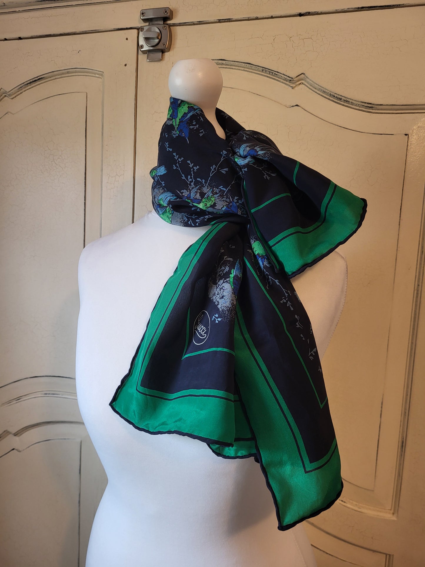 Gucci Vintage Silk Carré Scarf