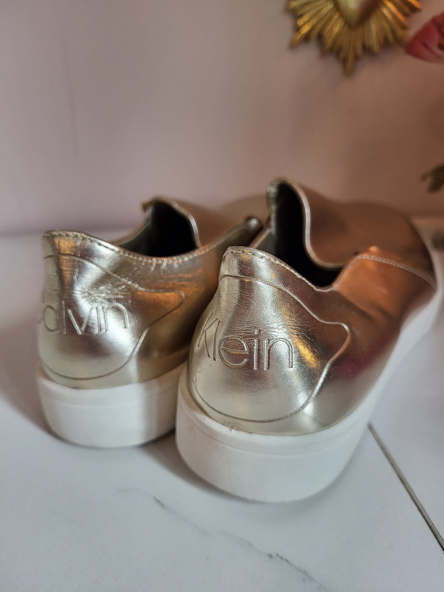 Calvin Klein Gold Slip on Shoes