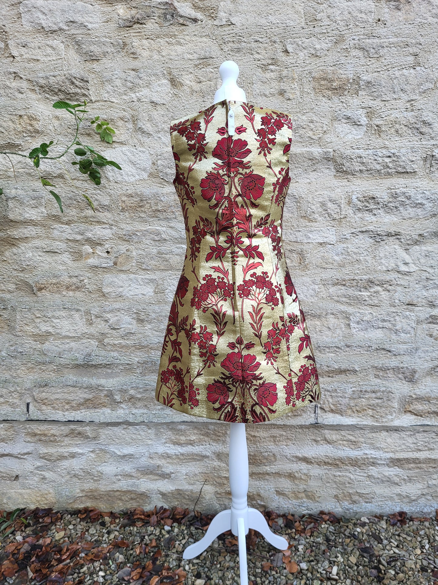 Dolce & Gabbana Gold Brocade Silk Mini Dress