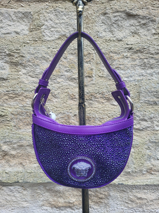 Versace Crystal Repeat Mini Hobo Bag BNWT