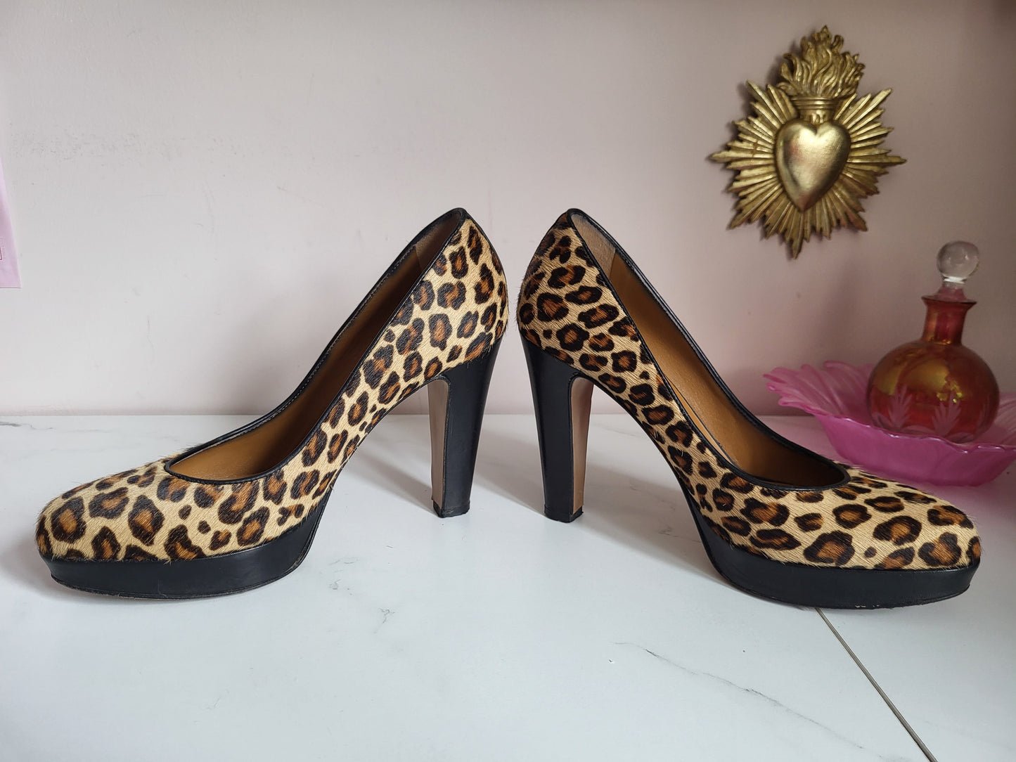 Vintage Hobbs Fully Leather Lined Ponyskin Platform Heels