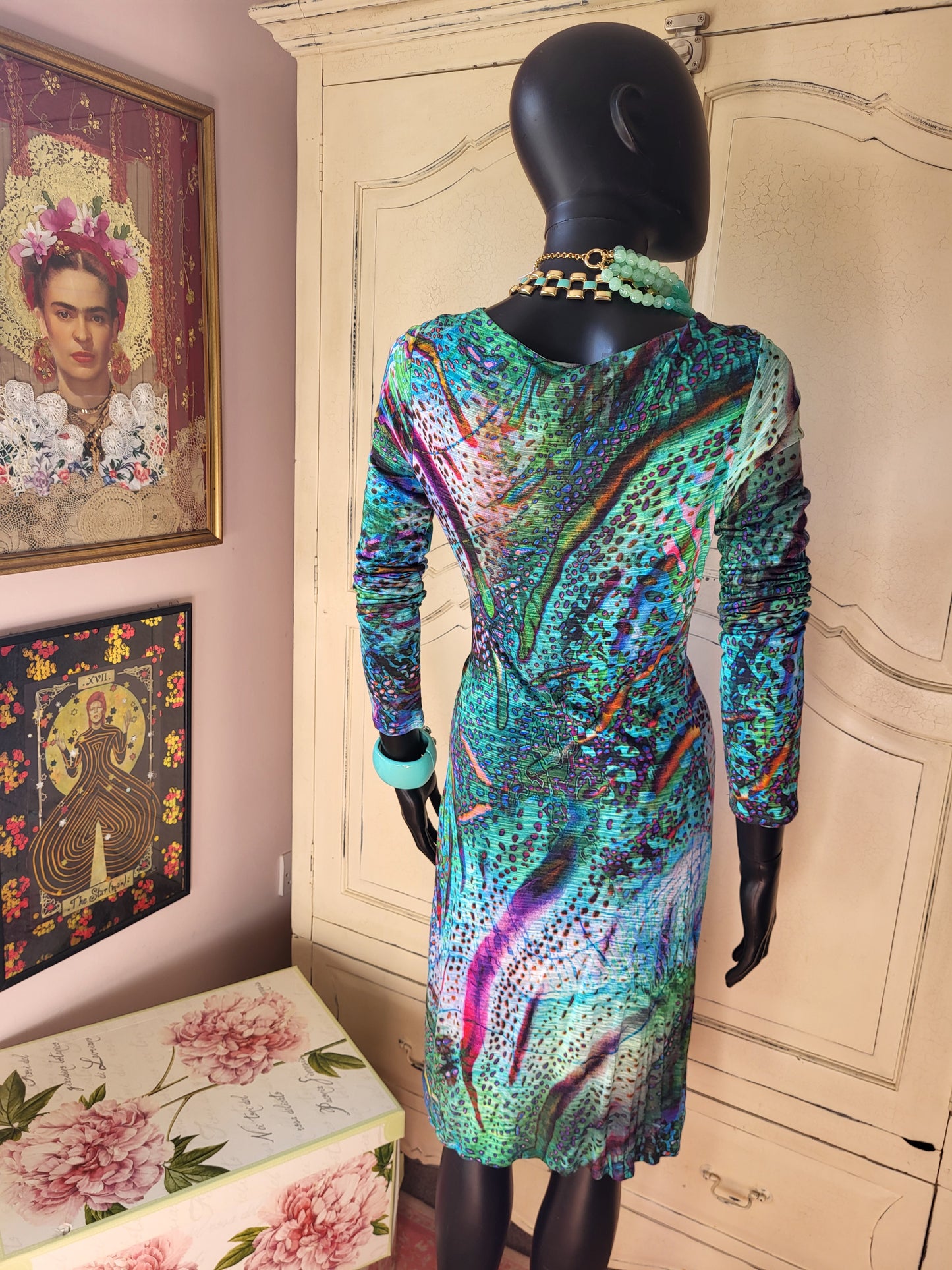 Multicolour Print Midi Dress
