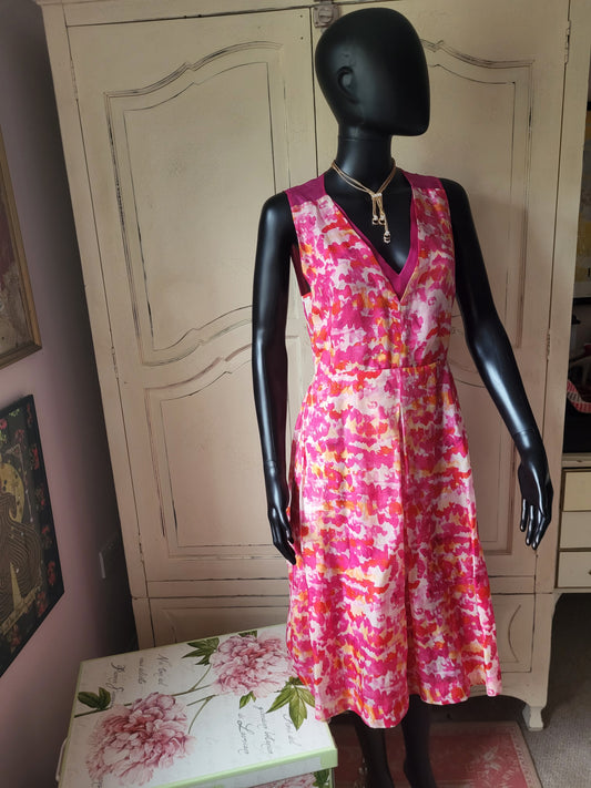 Whistles Silk Pink Pattern Dress