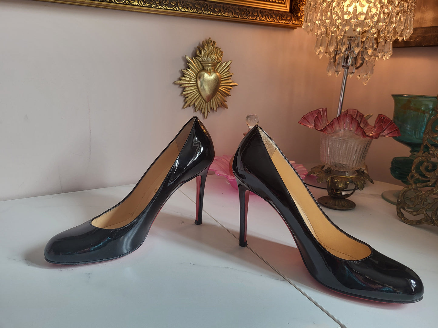 Christian Louboutin Patent Black Court Heels