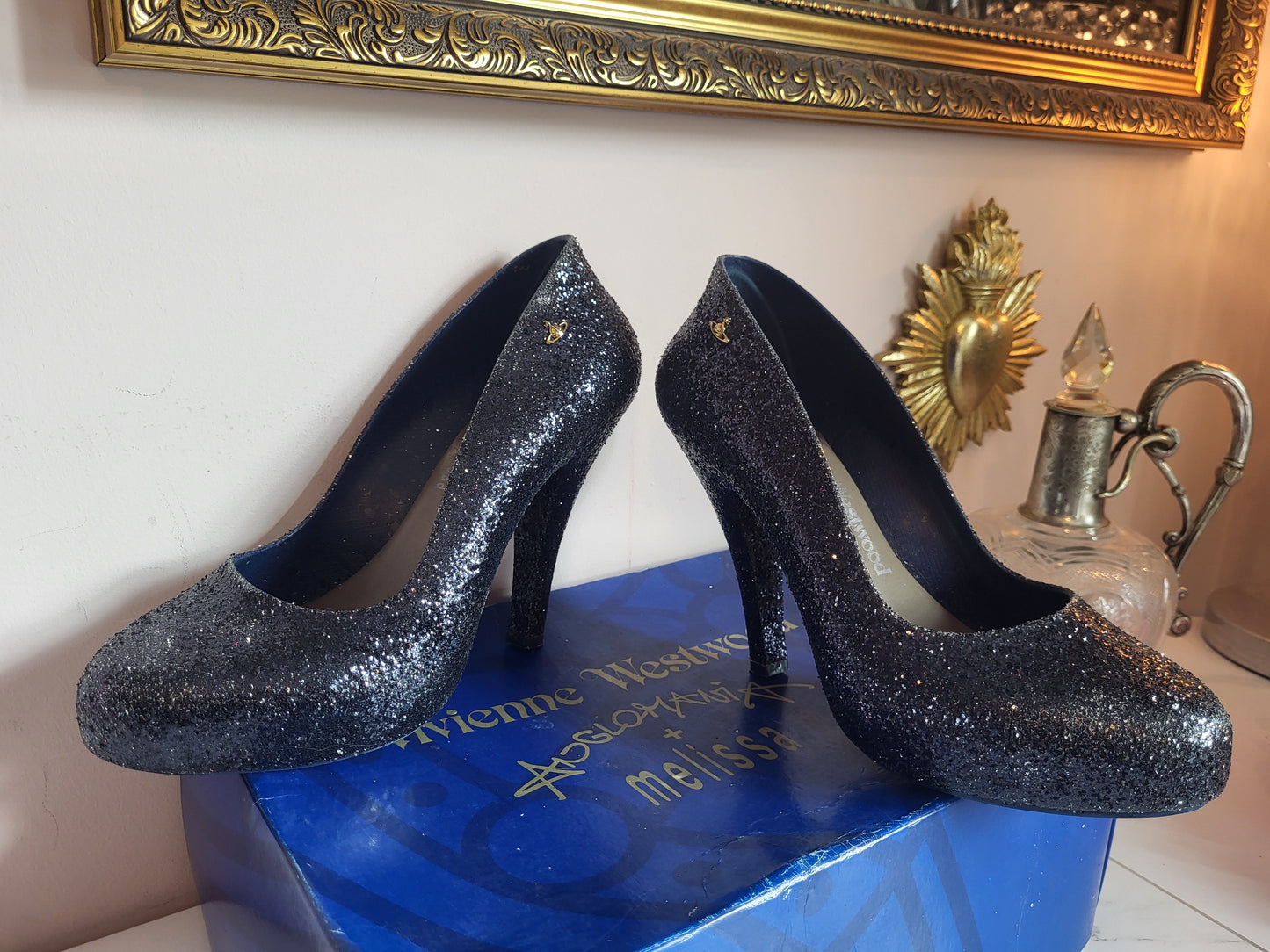 Vivienne Westwood Anglomania x Melissa Black Glitter Heels