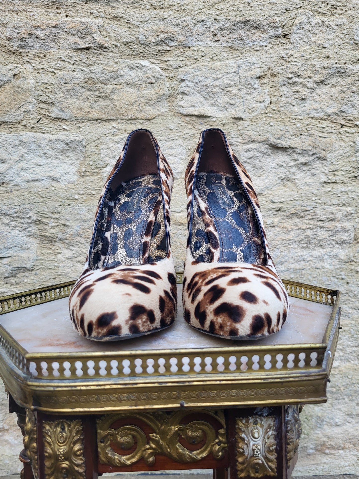 Vintage Dolce & Gabbana Pony Skin Leopard-Print Heels
