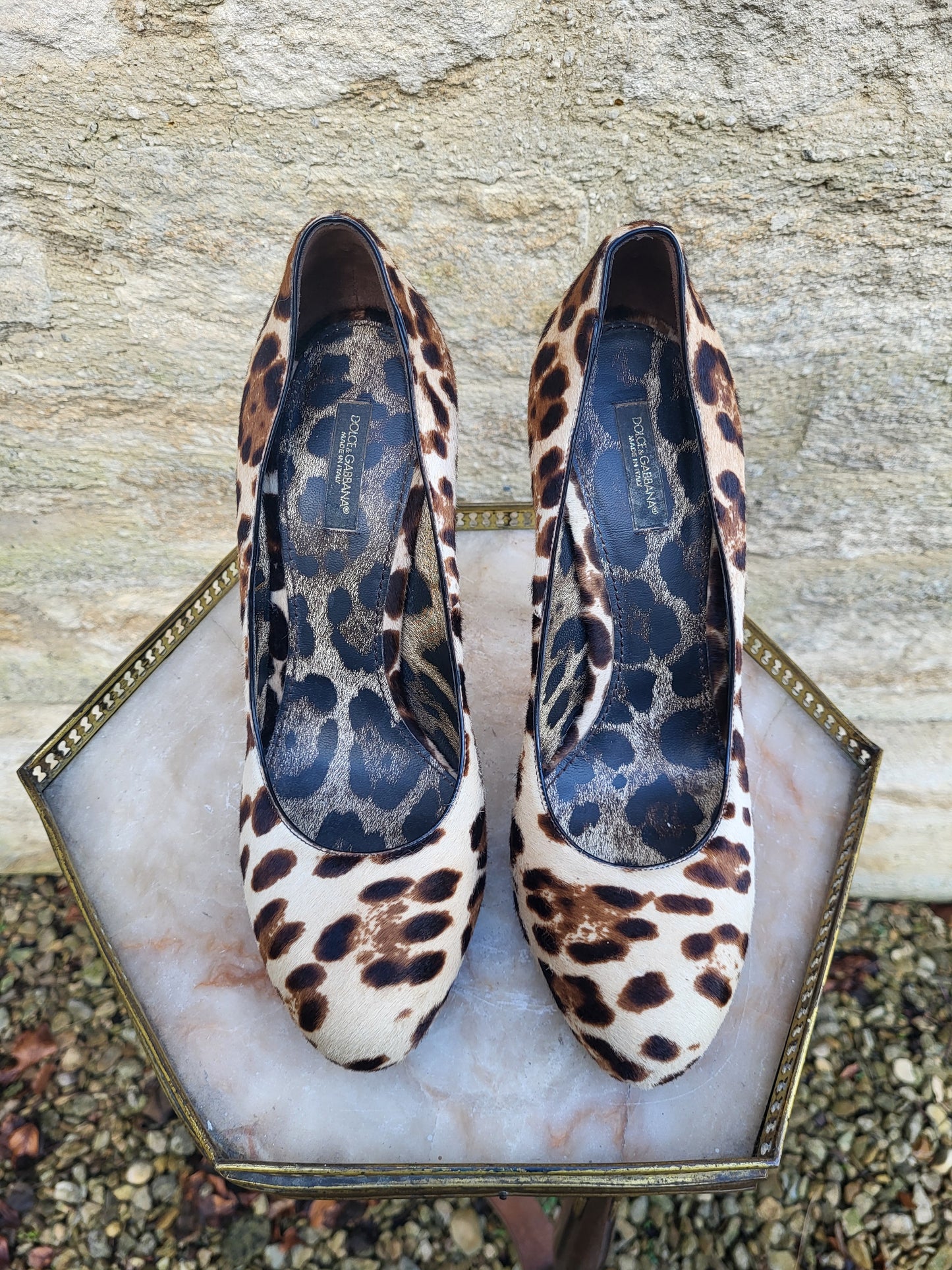 Vintage Dolce & Gabbana Pony Skin Leopard-Print Heels