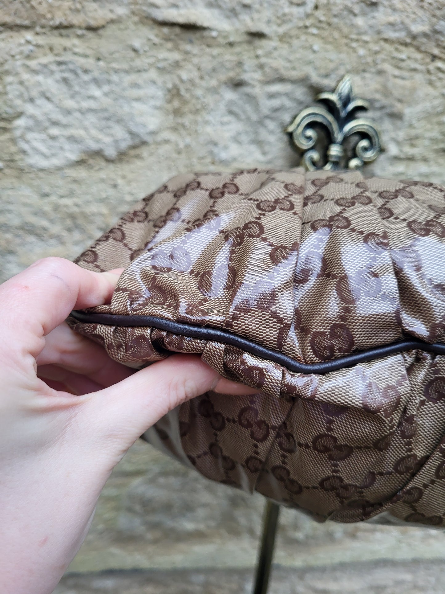 Gucci GG Crystal Canvas Monogram Hobo Bag