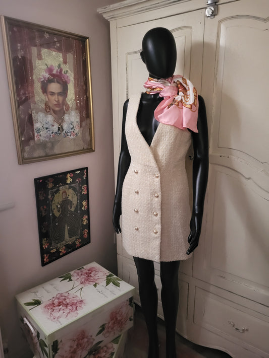 Daphnea Cream Tweed Dress