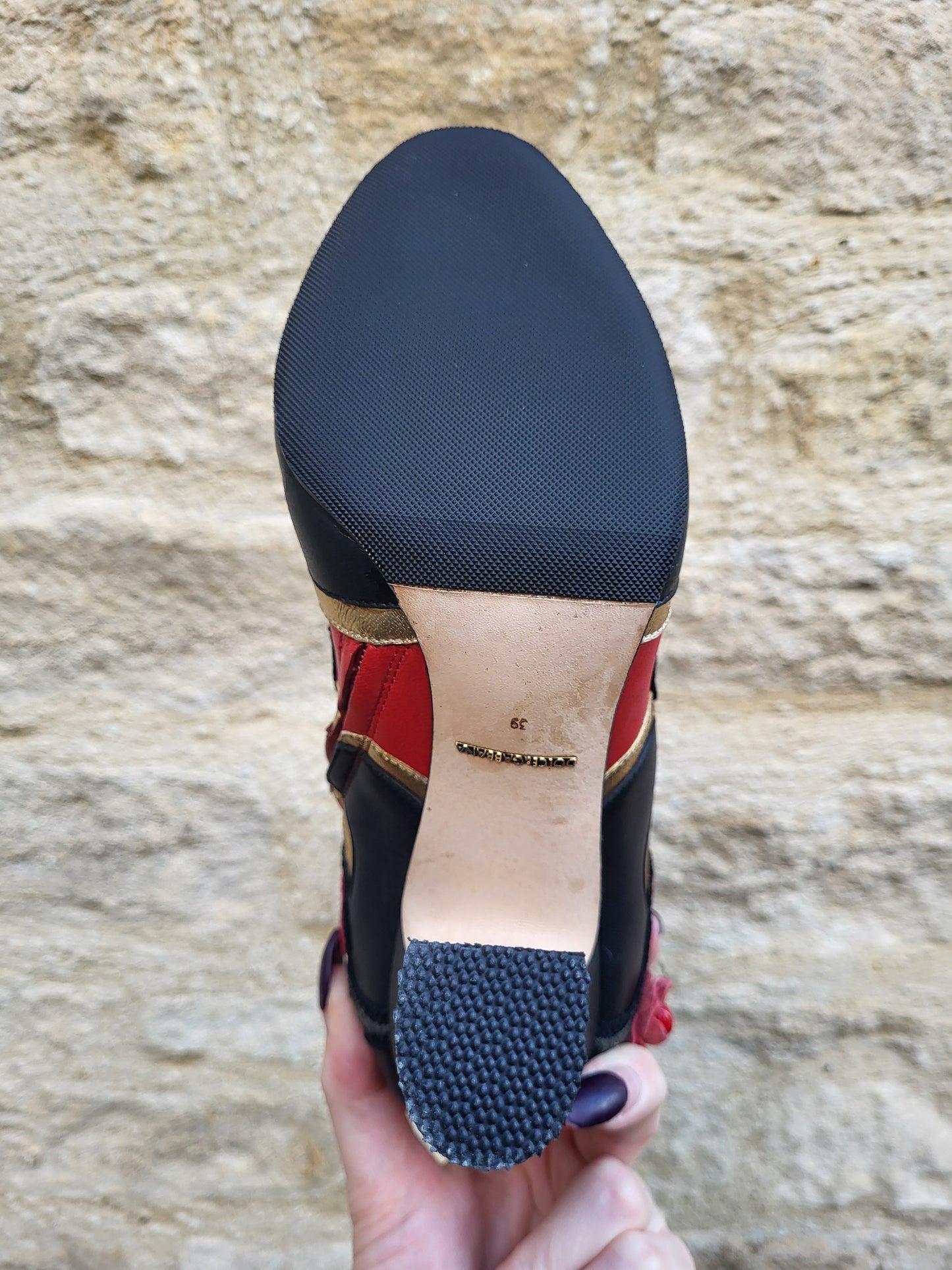 Dolce & Gabbana Baroque Embellished Red Leather Boots