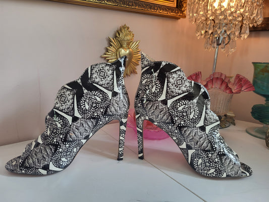Sergio Todzi Patent Faux Snakeskin Shoe Boots