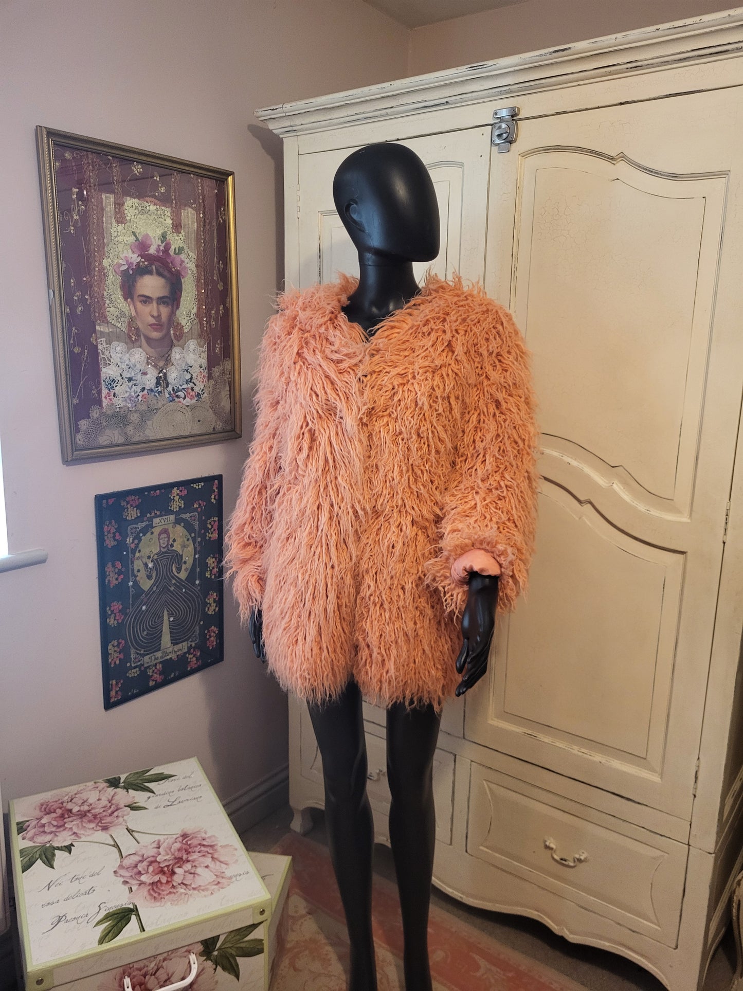 Vintage Peach Shaggy Jacket - Lost Ink