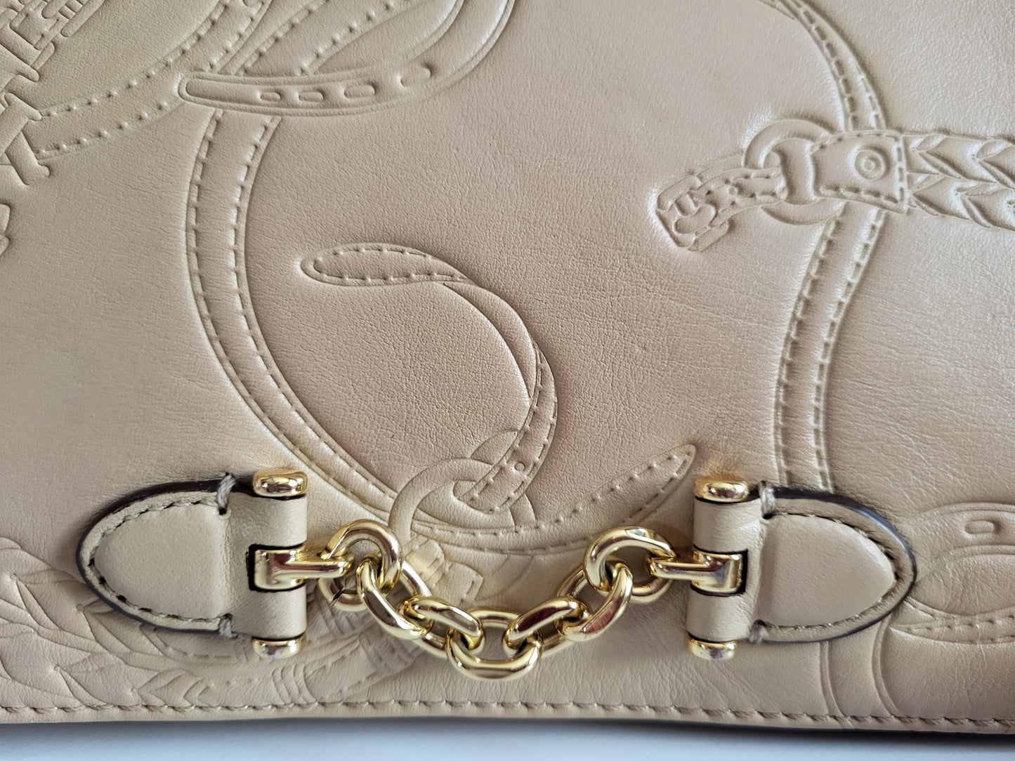 Ralph Lauren Equestrian Embossed Shoulder Bag