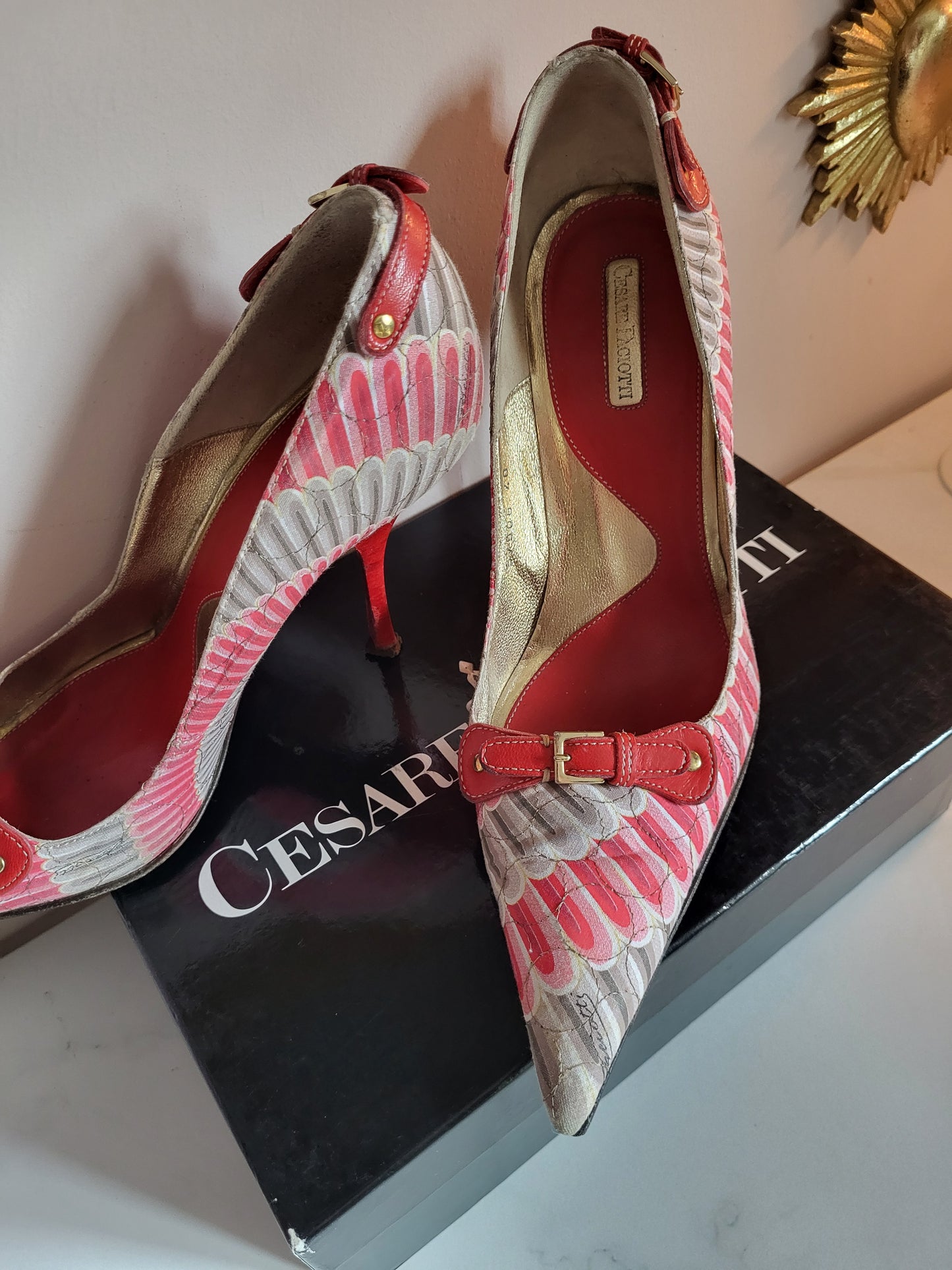 Vintage Cesare Paciotti Leather Lined Pointed Toe Court Heels