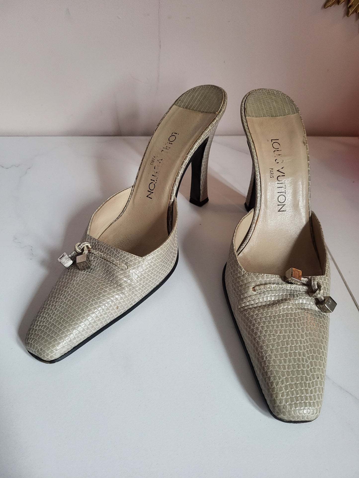 Vintage Louis Vuitton Snakeskin Mules