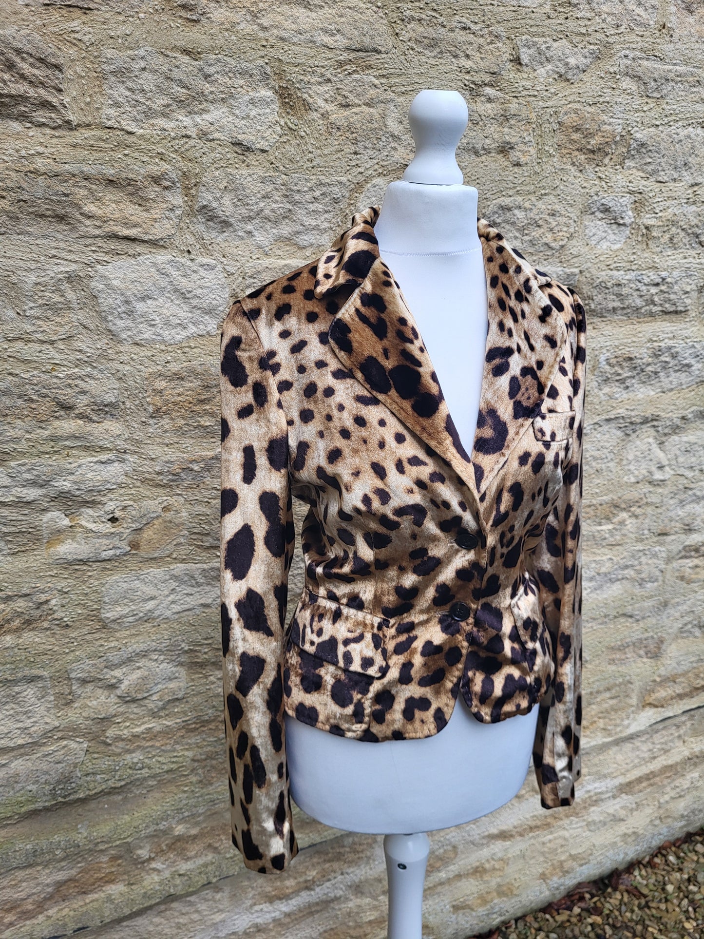 Dolce & Gabbana leopard print velvet blazer, luxury designer jacket