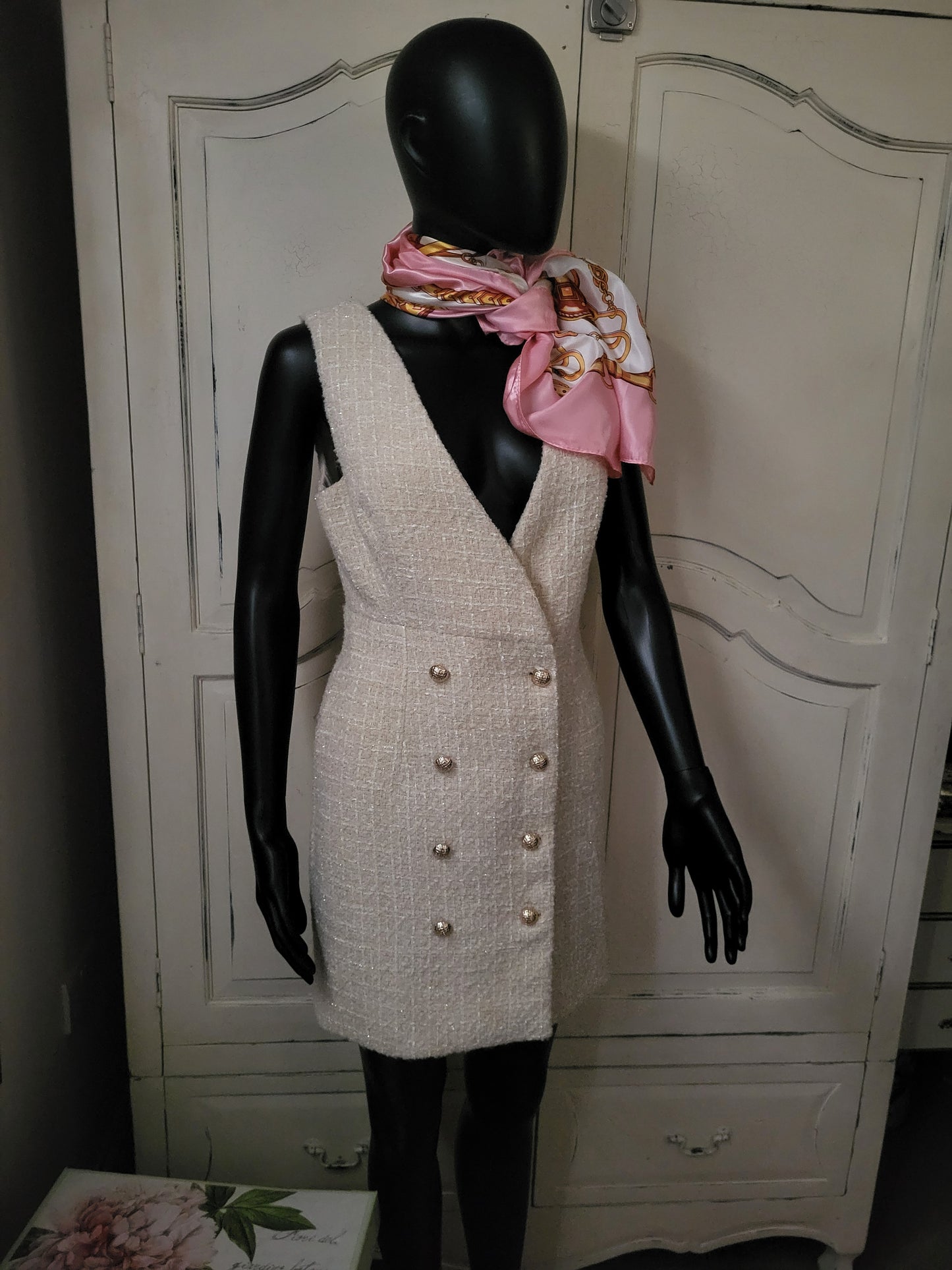 Daphnea Cream Tweed Dress